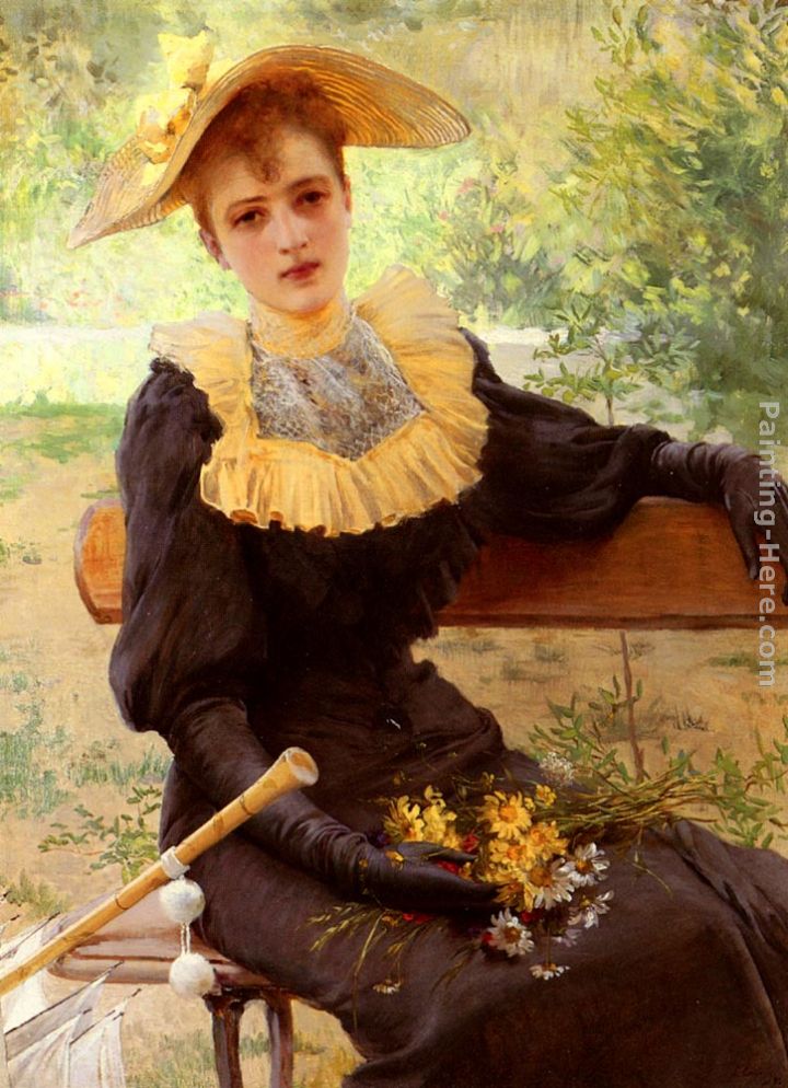 In The Garden painting - Vittorio Matteo Corcos In The Garden art painting